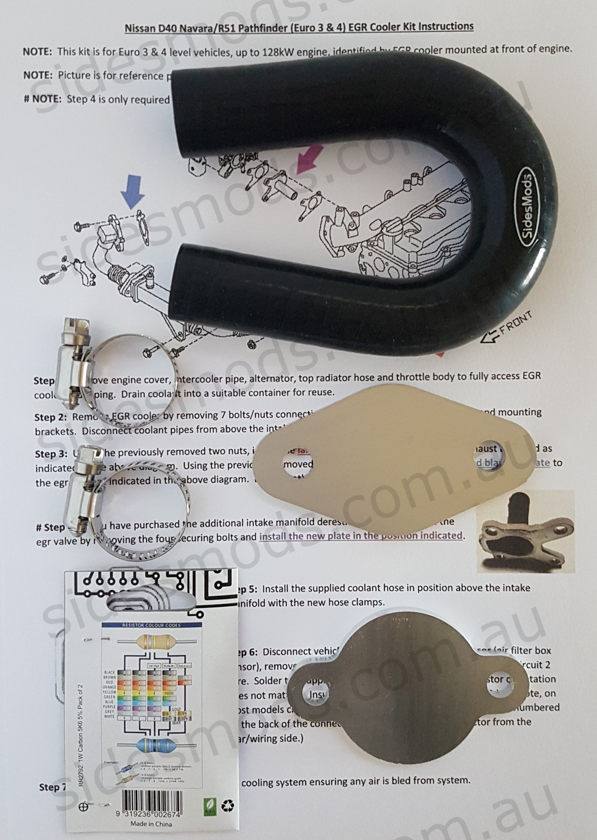 Nissan Navara Pathfinder D40 R51 EGR Cooler Delete Kit yd25