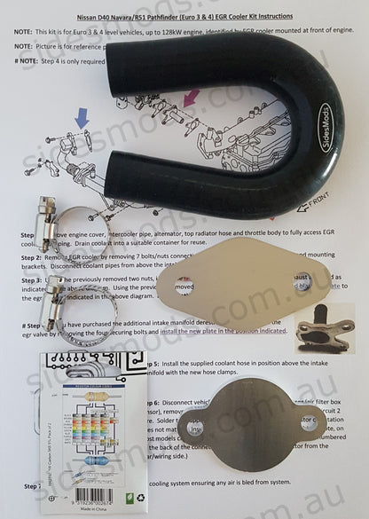 Nissan Navara Pathfinder D40 R51 EGR Cooler Delete Kit yd25